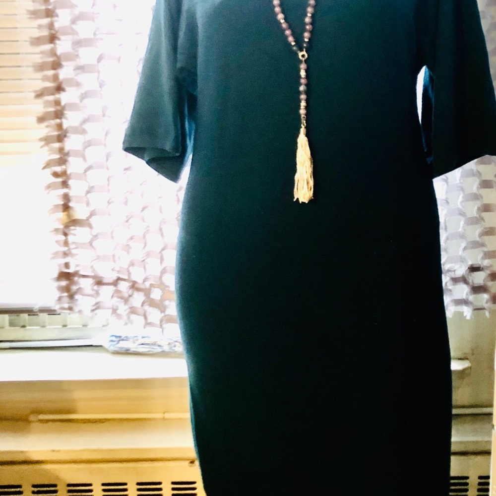 Teal Marino wool dress. Women size large